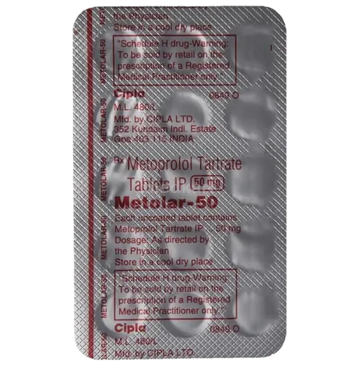 metolar 50mg tablet 15's